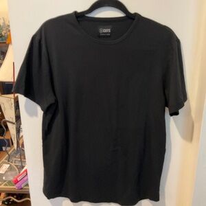 EUC X Cut Curve-Hem Black T-Shirt Medium